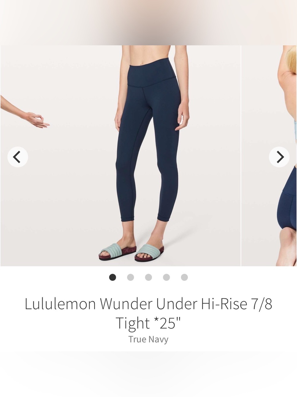 Lululemon Wunder Under Hi-Rise 7/8 Tight 25” True Navy Size 10